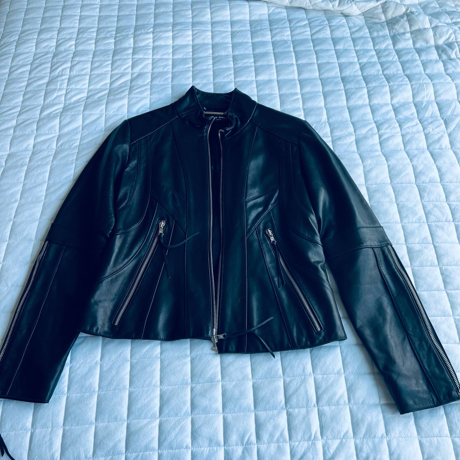 Andrew Marc Leather Jacket Womens Medium Black